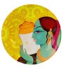 Yellow Ceramic Vrindavan Nandi 8 Inch Wall Plate