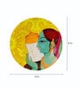Yellow Ceramic Vrindavan Nandi 8 Inch Wall Plate