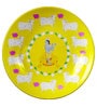 Yellow Ceramic Vrindavan Nandi 8 Inch Wall Plate