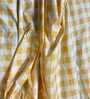 Yellow Checkerd 260 TC Polycotton Double Flat Bedsheet with 2 Frill Pillow Covers