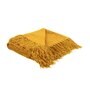 Yellow Chenille Checkered 50X60 Inches Throw
