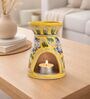 Yellow Clay Blue Pottery Oil Burner