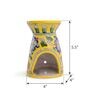 Yellow Clay Blue Pottery Oil Burner