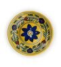 Yellow Clay Blue Pottery Round Incense Stick Holder