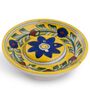 Yellow Clay Blue Pottery Round Incense Stick Holder