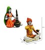 Yellow Combo of Rajasthani Hookah Man and Lady Statue