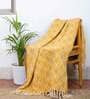 Yellow Geometric Cotton 50x60 Inches Sofa Throw