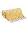 Yellow Geometric Cotton 50x60 Inches Sofa Throw