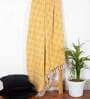 Yellow Geometric Cotton 50x60 Inches Sofa Throw