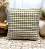 Yellow Cotton  Checkered 16x16 inches Cushion Cover