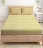 Yellow Cotton 1  Queen Bedsheet with 2 Pillow Covers