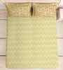 Yellow Cotton 1  Queen Bedsheet with 2 Pillow Covers