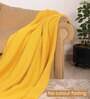 Yellow Knitted Cotton 59x49 Inches Sofa Throw