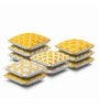 Yellow Geometric Cotton 16 x 16 Inches Cushion Covers (Set of 10)