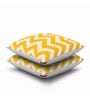 Yellow Zig Zag Cotton 16 x 16 Inches Cushion Covers (Set of 2)