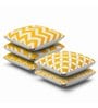 Yellow Geometric Cotton 16 x 16 Inches Cushion Covers (Set of 5)