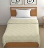 Yellow Cotton Abstract 500 GSM Single Bed Comforter