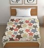 Yellow Cotton Abstract 500 GSM Single Bed Comforter