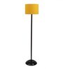 Yellow Cotton and Polyvinyl Shade Club Floor Lamp With Iron Base