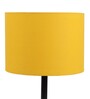 Yellow Cotton and Polyvinyl Shade Club Floor Lamp With Iron Base