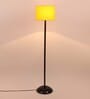 Yellow Cotton and Polyvinyl Shade Club Floor Lamp With Iron Base