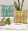 Yellow Cotton Animal 24x24 inches Cushion Covers (Pack of 2)