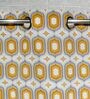 Yellow Cotton Blackout 7 Feet Eyelet Curtain (1 Piece)