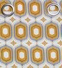 Yellow Cotton Blackout 7 Feet Eyelet Curtain (1 Piece)
