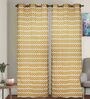 Yellow Cotton Blackout 7 Feet Eyelet Curtain (1 Piece)