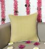 Yellow Cotton Blend Solid 16x16 inches Cushion Covers (1pc)