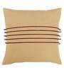 Yellow Cotton Blend Striped 16x16 inches Cushion Covers (Set of 1)