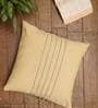 Yellow Woven Cotton Blend 16 x 16 Inches Cushion Cover