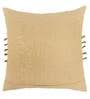 Yellow Woven Cotton Blend 16 x 16 Inches Cushion Cover