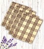 Yellow Cotton Checkered 215 GSM Bath Towels Pack of 4
