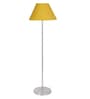 Yellow Cotton Conical Shade Steel Floor Lamp Steel Base