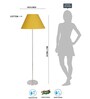 Yellow Cotton Conical Shade Steel Floor Lamp Steel Base