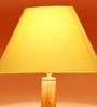 Yellow Cotton Conical Wooden Floor Lamp