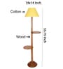 Yellow Cotton Conical Wooden Floor Lamp