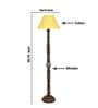 Yellow Cotton Conical Wooden Floor Lamp