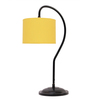 Yellow Cotton Curvy Table Lamp with Iron Base