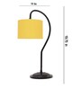 Yellow Cotton Curvy Table Lamp with Iron Base