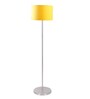Yellow Cotton Drum Shade Steel Floor Lamp Steel Base