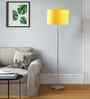 Yellow Cotton Drum Shade Steel Floor Lamp Steel Base