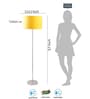 Yellow Cotton Drum Shade Steel Floor Lamp Steel Base