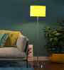 Yellow Cotton Drum Shade Steel Floor Lamp Steel Base