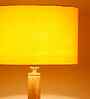 Yellow Cotton Drum Wooden Floor Lamp
