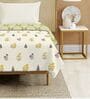 Yellow Cotton Floral 150 GSM Single Bed AC Room Blanket