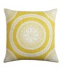 Yellow Cotton Floral 20x20 inches (Set of 2) Cushion Covers