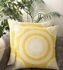 Yellow Cotton Floral 20x20 inches (Set of 2) Cushion Covers