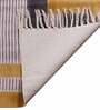 Yellow Cotton Striped 3x2 Hand Woven Dhurrie